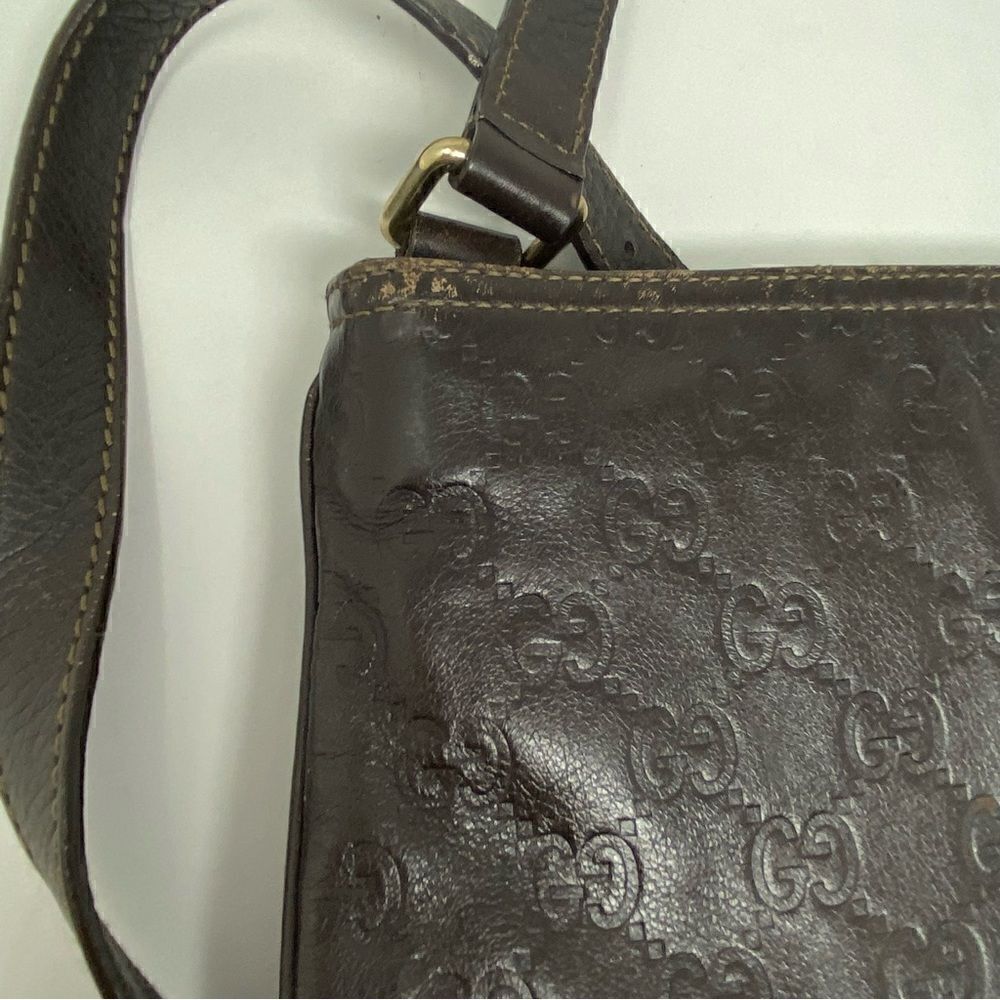 Gucci Dark Brown Guccissima Leather Crossbody Bag - Picture 7 of 11